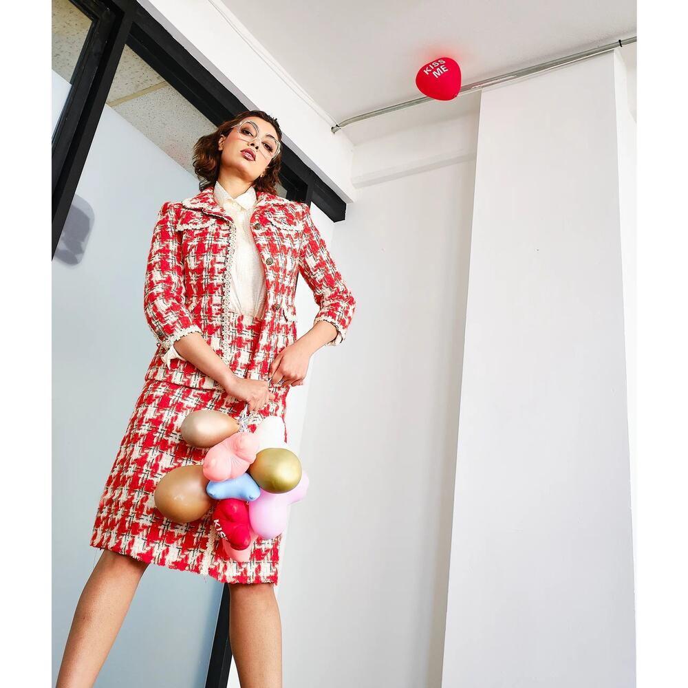 1960s Celine Soria Couture Tweed Skirt Suit
